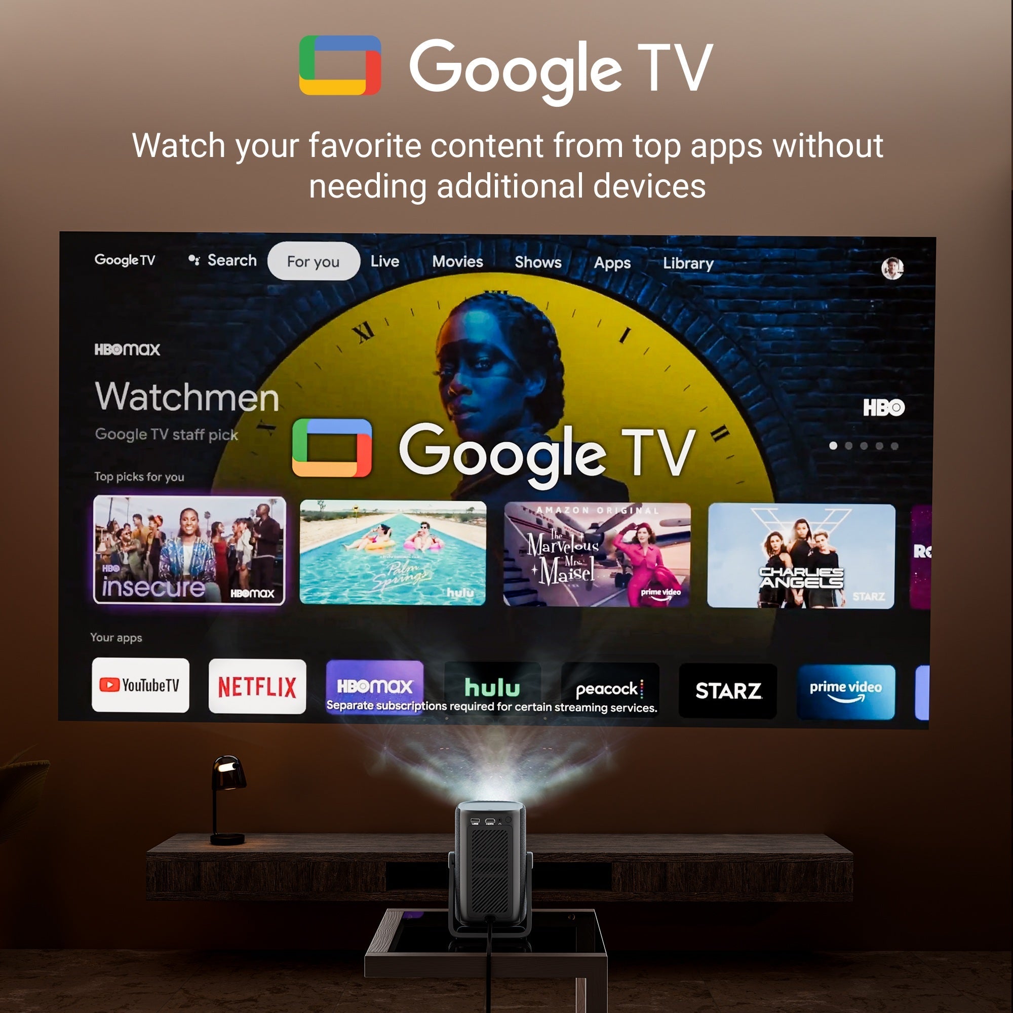 PixaPlay 77G (Official Google TV Projector with 4K support)