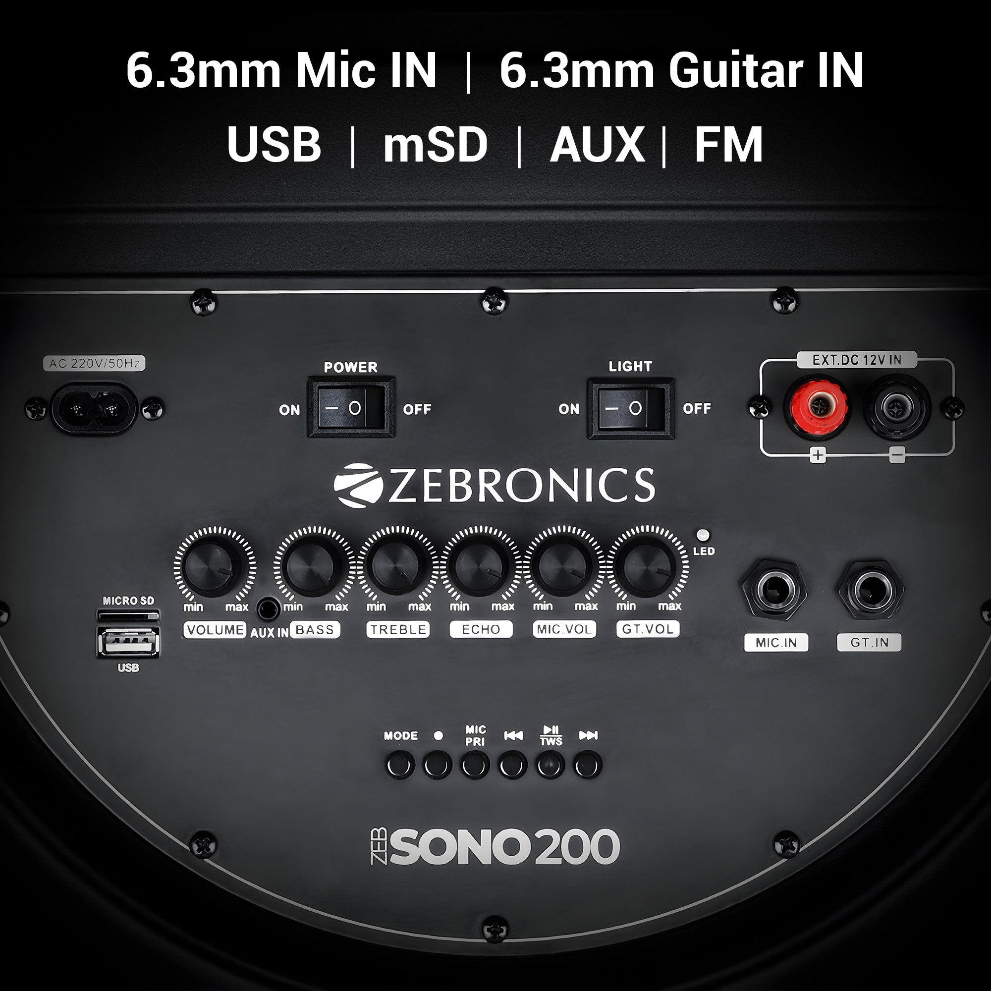 Zeb-Sono 200 - Trolley DJ Speaker - Zebronics