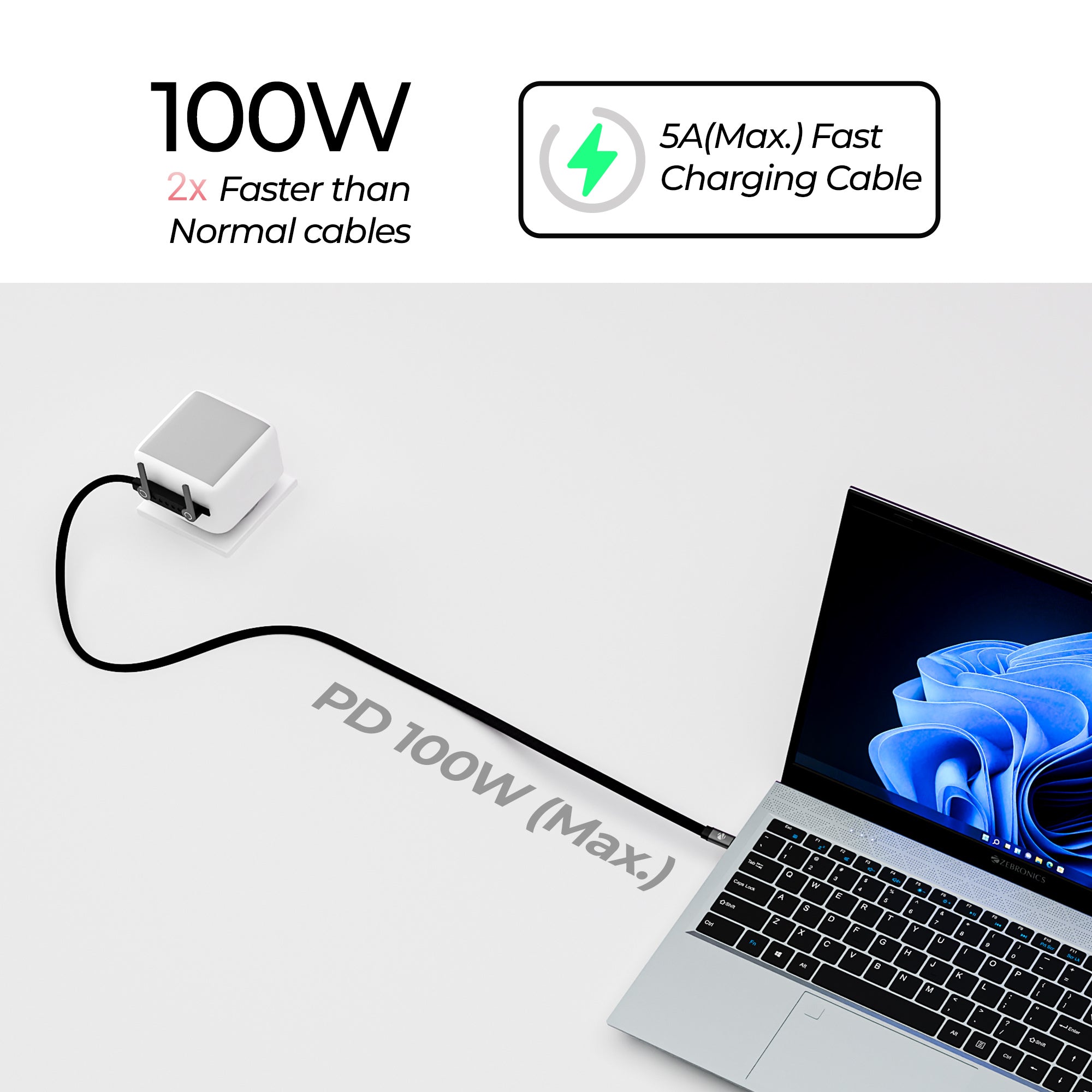 WATTZ 100CC2  (100W) Type C to Type C Cable