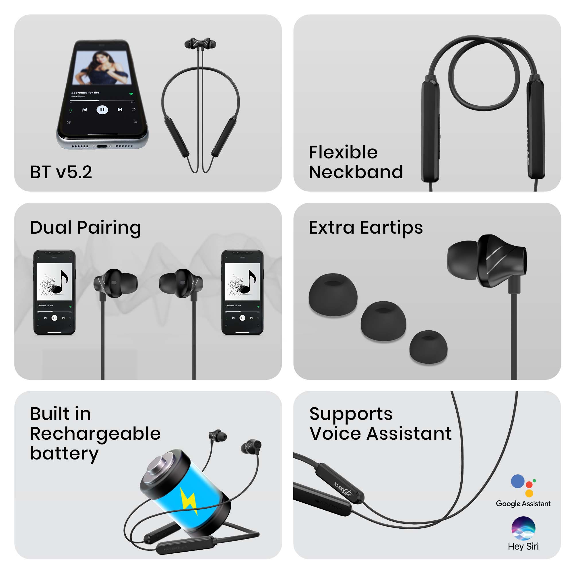 Mobile Phones Black Zebronics ZEB-YOGA Wireless Bluetooth Supporting  Earphone, 37 Gm at Rs 890/piece in Chennai
