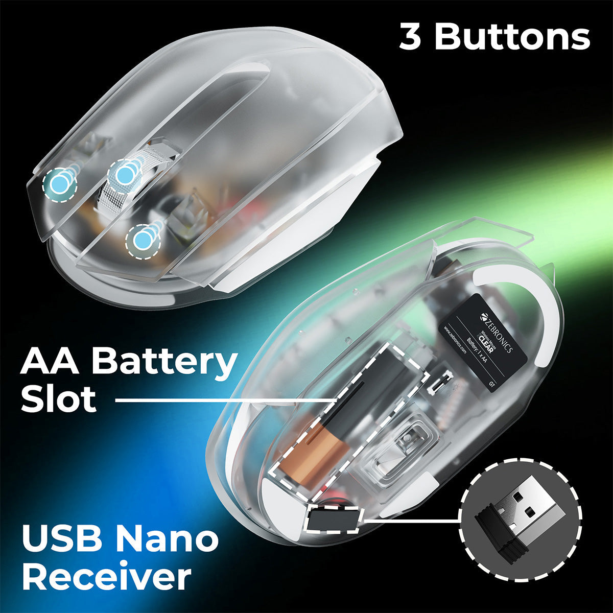 Clear Wireless Mouse (Transparent)
