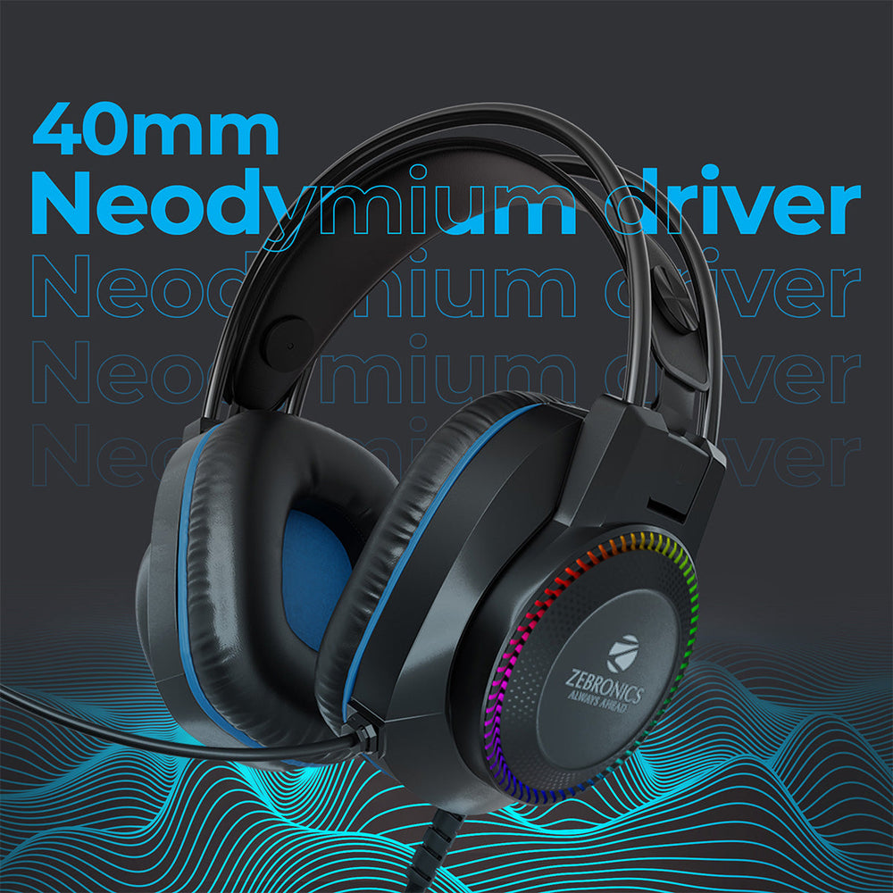 Zebronics Jet Gaming Headphone with Surround Sound & RGB