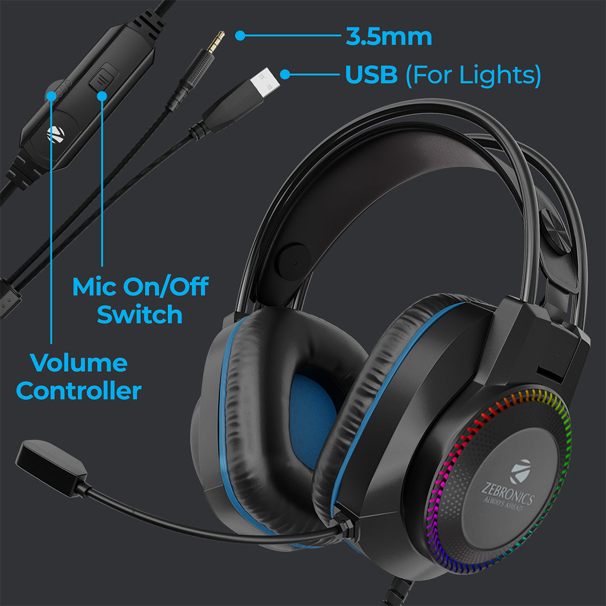 Zebronics discount usb headphone