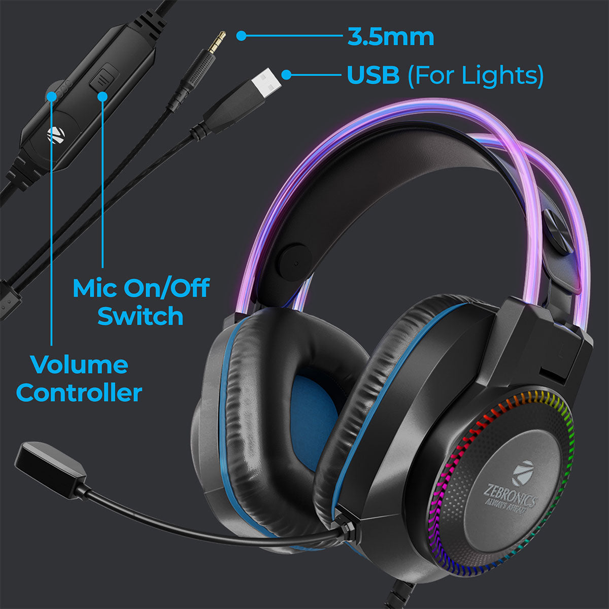 Zebronics outlet headphones usb