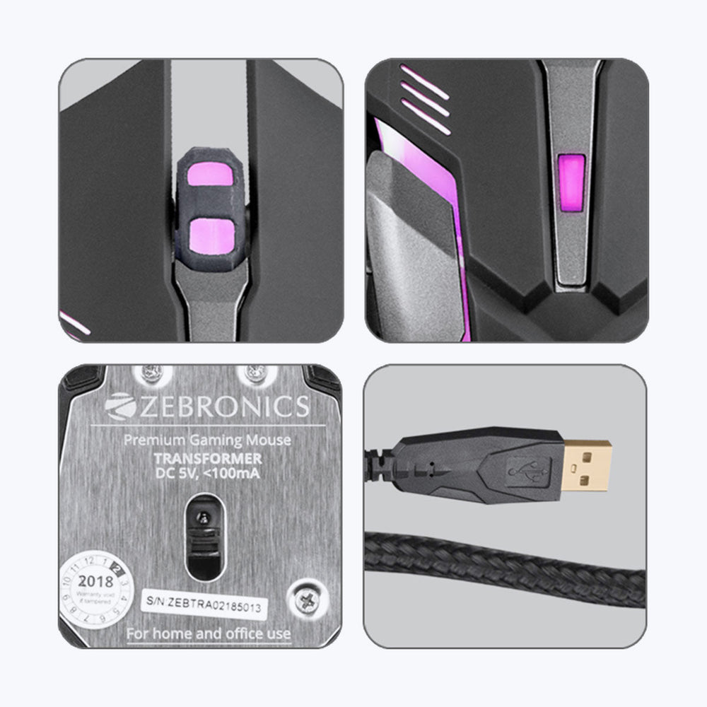Transformer Computer Mouse Zebronics Transformer - Premium Gaming Mouse & Keyboard Combo