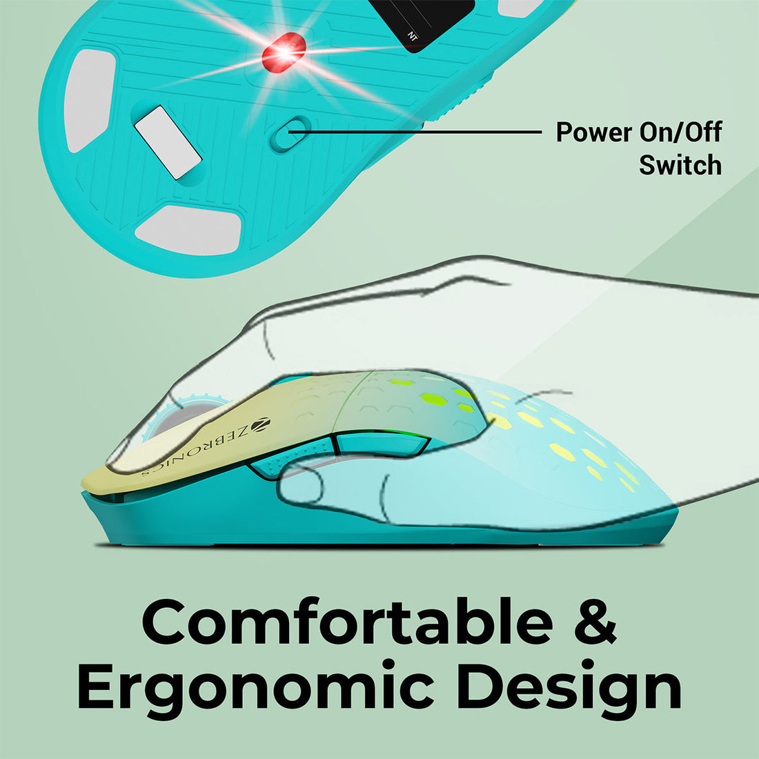 Zebronics Marine Wireless Gaming Mouse with High DPI & RGB