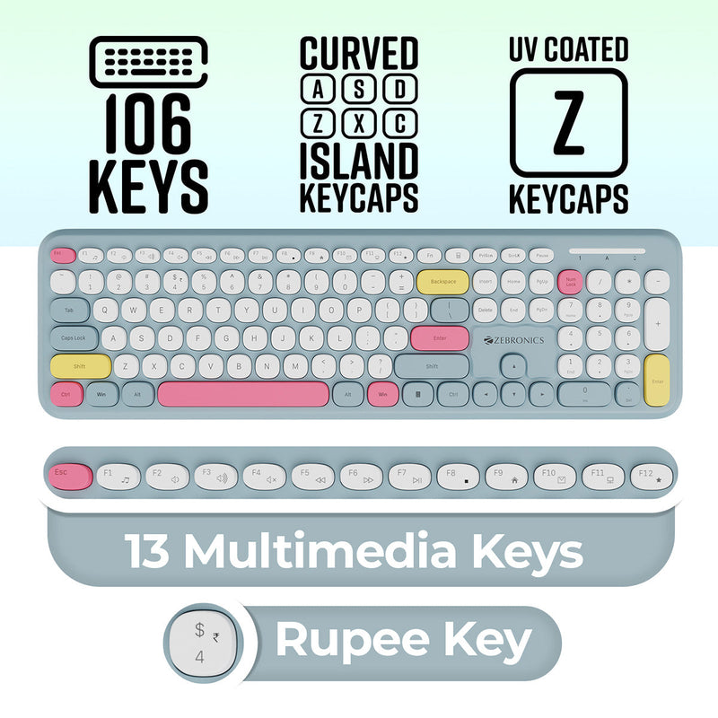 Zebronics Companion 302 Wireless Keyboard and mouse combo