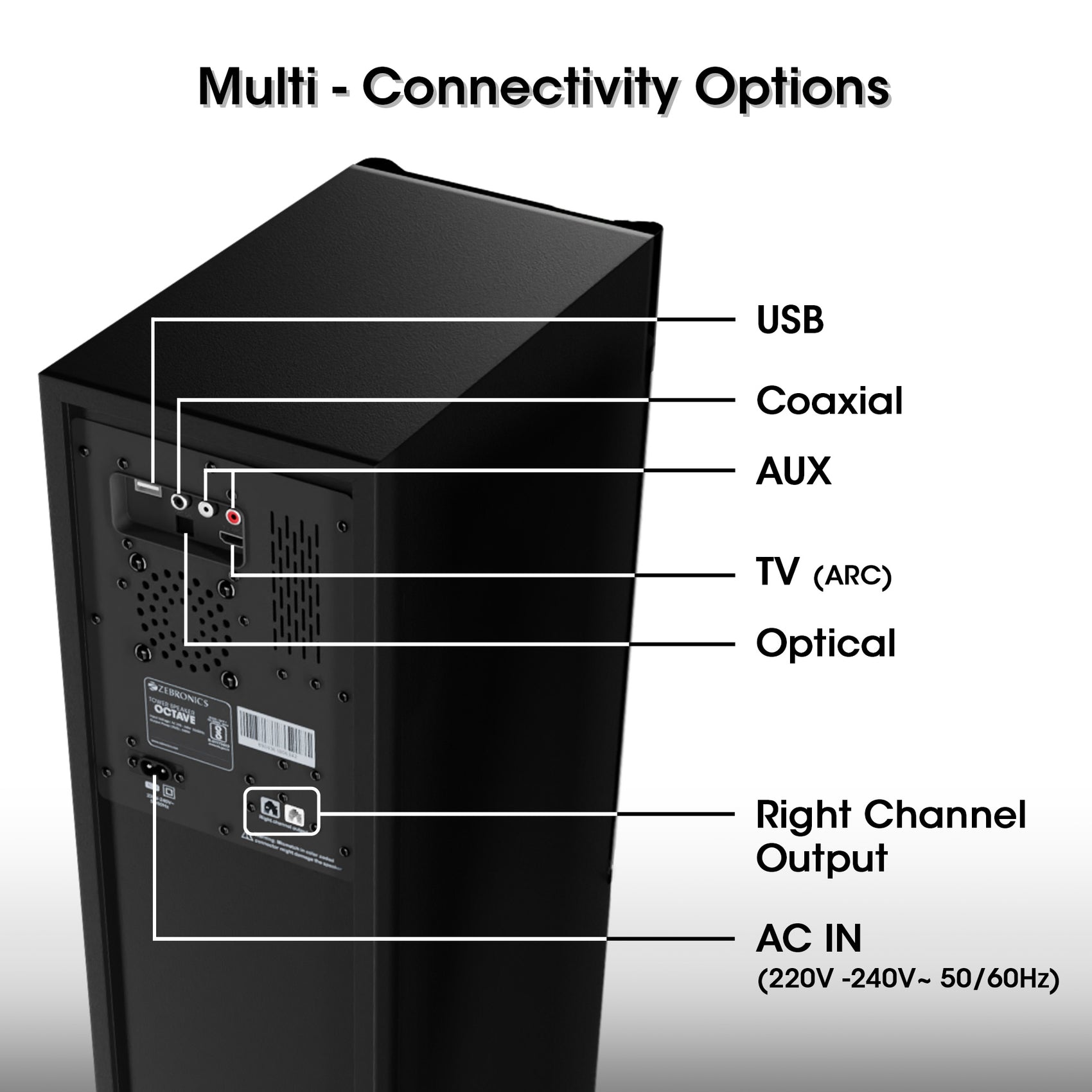 Zebronics Octave Tower Speaker with Dolby Audio