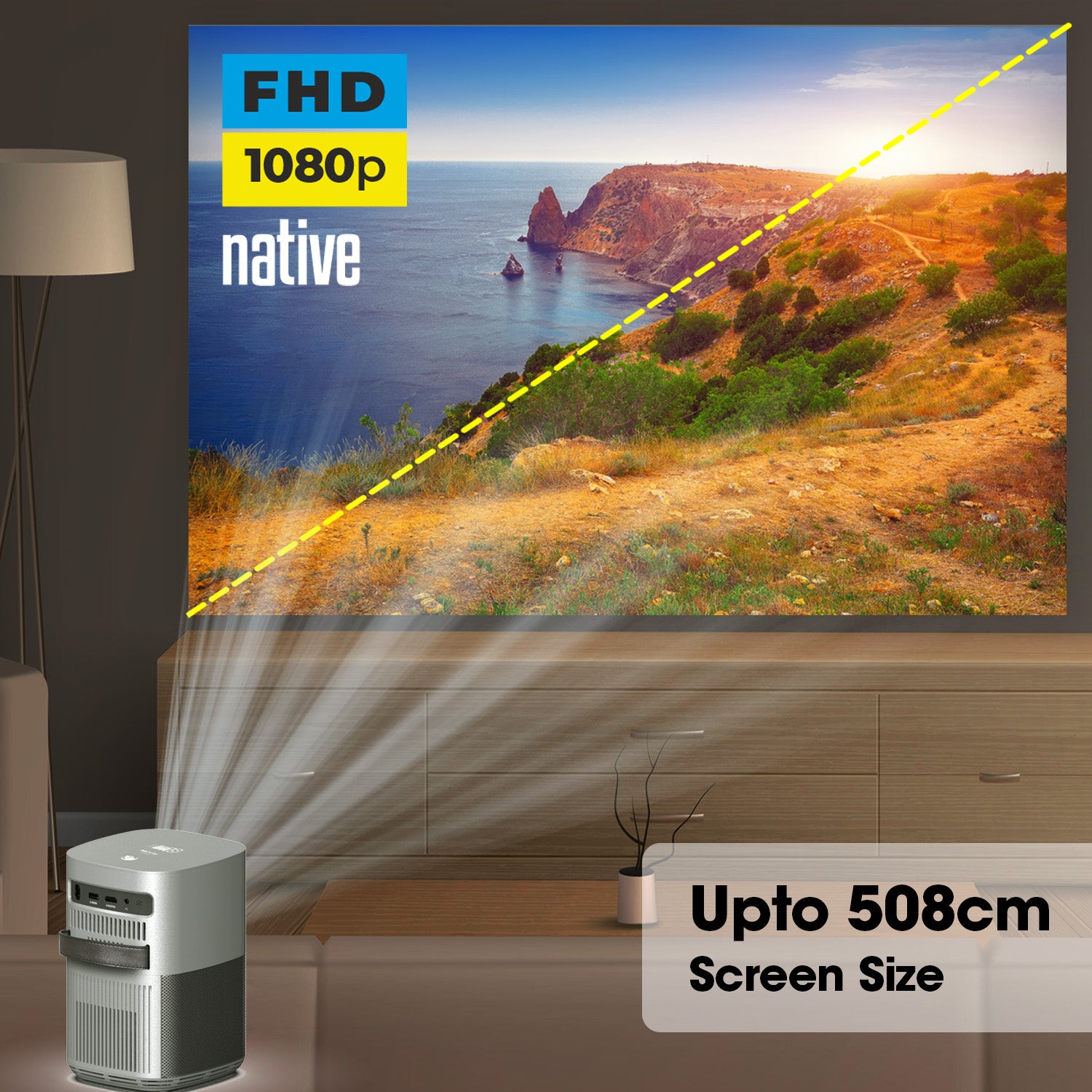 Zeb-PixaPlay 18 - LED Projector, - Zebronics